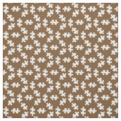 Tissu Pièces de puzzle marron et blanc (Échantillon)