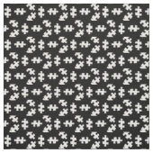 Tissu Pièces de puzzle noir et blanc (Échantillon)