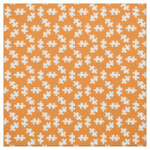 Tissu Pièces de puzzle orange et blanc (Échantillon)