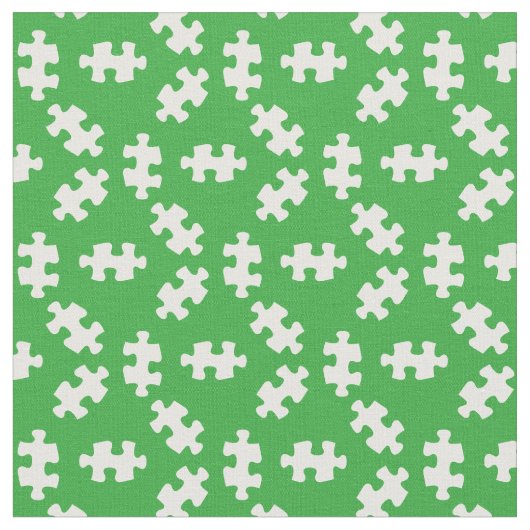 Tissu Pièces de Puzzle Vertes et Blanches (Fermer)