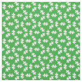 Tissu Pièces de Puzzle Vertes et Blanches (Échantillon)