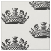 Tissu Pièces d'échecs Couronne noir (Fermer)