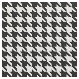 Tissu Pied-de-poule noir et blanc classique