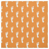Tissu Pieds de pied Empreintes Orange Blanc (Échantillon)