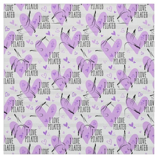 Tissu Pilates Poses couleur violet Motif sans coutures (Échantillon)