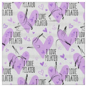 Tissu Pilates Poses couleur violet Motif sans coutures (Fermer)