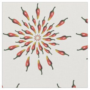 Tissu Piments de chili colorés art mandala