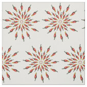 Tissu Piments de chili colorés art mandala (Échantillon)