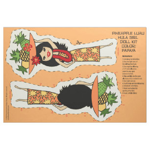 Tissu Pinceau Luau Hawaiian Hula Girl Doll Kit - Papaya
