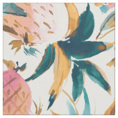 Tissu PINEAPPLE DANSE Ananas rose Aquarelle (Fermer)