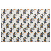 Tissu Pingouin drôle jouant l'original d'art de (Fat Quarter)