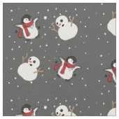 Tissu Pingouin et bonhomme de neige (Fermer)