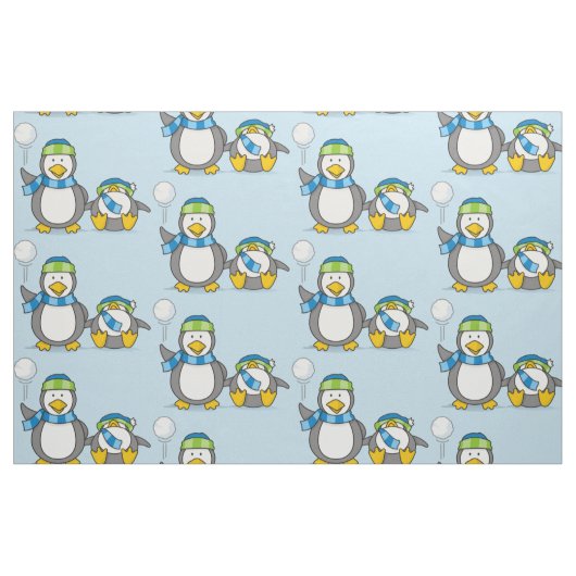 Tissu Pingouins à neige (Fat Quarter)