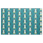 Tissu Pingouins Bébé mignons avec cravates Bleus (Fat Quarter)