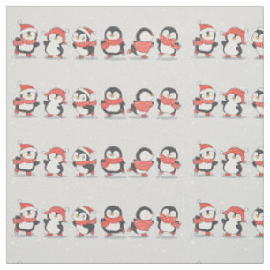 Tissu Pingouins d'hiver