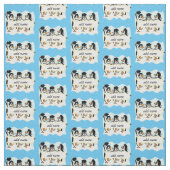 Tissu Pingouins diplômés avec bannière (Échantillon)