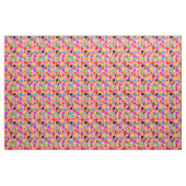 Tissu Pink Background Colorful Polka-dots Design (Yard)