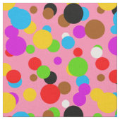 Tissu Pink Background Colorful Polka-dots Design (Fermer)