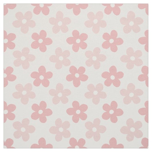Tissu Pink Cream Daisy Flowers Retro Pattern (Échantillon)
