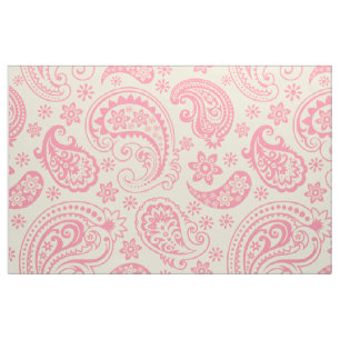 Tissu Pink Et beige Vintage paisible Motif