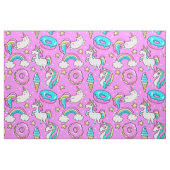 Tissu Pink Kitschy glittery drôle de licorne et de chatt (Fat Quarter)