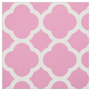 Tissu Pink Modern Quatrefoil Grande Échelle