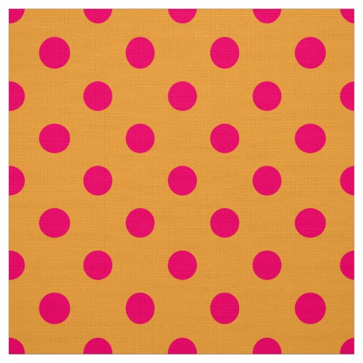 Tissu Pink On Orange Polka Dots Pattern Design (Échantillon)