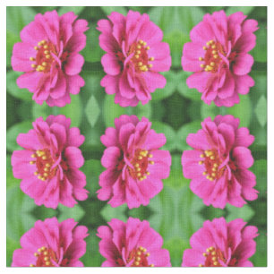 Tissu Pink Zinnia Flower Motif naturel