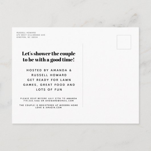 Tissu pique-nique gris I Do BBQ Invitation (Dos)