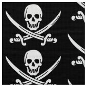 Tissu Pirate Crâne et épée Noir Blanc (Fermer)