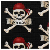 Tissu Pirate crâne et os croisés (Fermer)