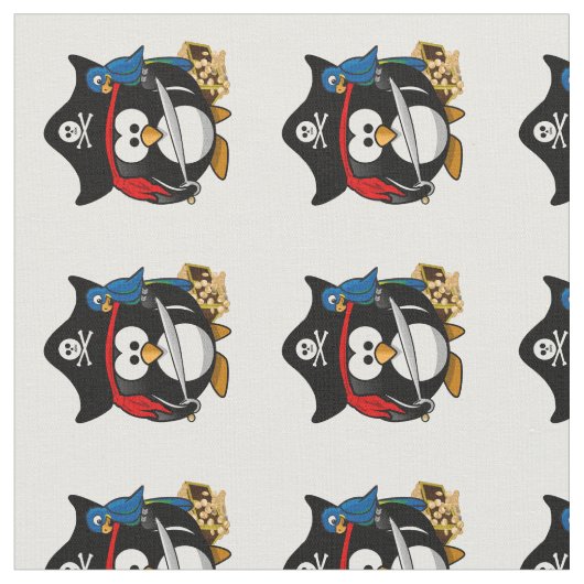 Tissu Pirate Penguin avec perroquet (Fermer)