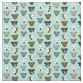 Tissu Pitbull face à la menthe motif (Échantillon)
