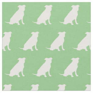Tissu Pitbulle Chien Silhouette Animal Pit Bull Sage Ver