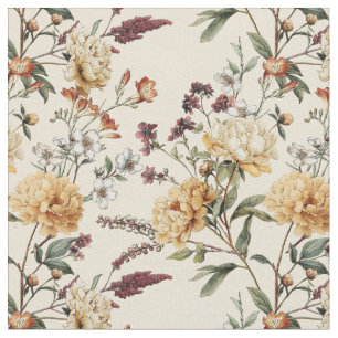 Tissu Pivoine victorienne traditionnelle Fleur élégante