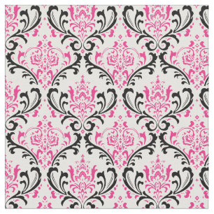 Tissu PixDezines rossi damask/rose/noir