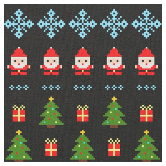 Tissu Pixel Art Christmas (Fermer)