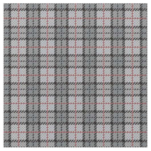 Tissu Pixel Plaid à Grey with Red Stripe (Fermer)