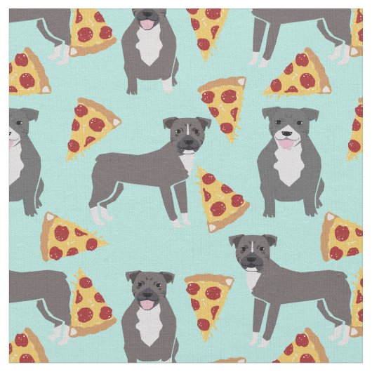 Tissu Pizza menthe de Pitbull dogs (Fermer)