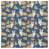 Tissu Pizza motif de chien de Corgi (Échantillon)