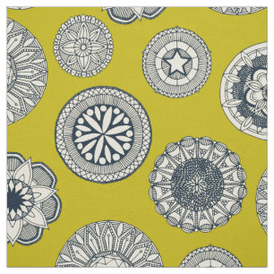 Tissu place du cirque de mandala chartreuse