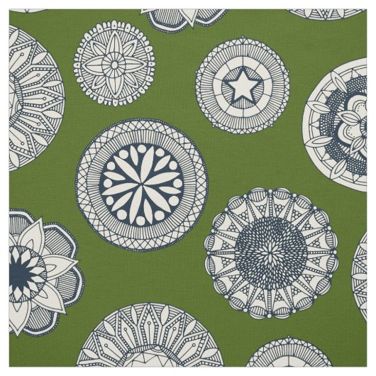 Tissu place du cirque de mandala vert (Échantillon)
