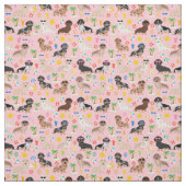 Tissu Plage rose des chiens de Dachshund (Échantillon)
