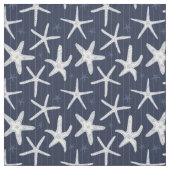Tissu Plage Starfish White et Navy Blue Stripes (Échantillon)