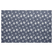 Tissu Plage Starfish White et Navy Blue Stripes (Fat Quarter)
