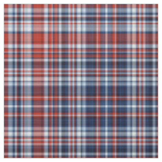 Tissu Plaid blanc et bleu rouge (Échantillon)