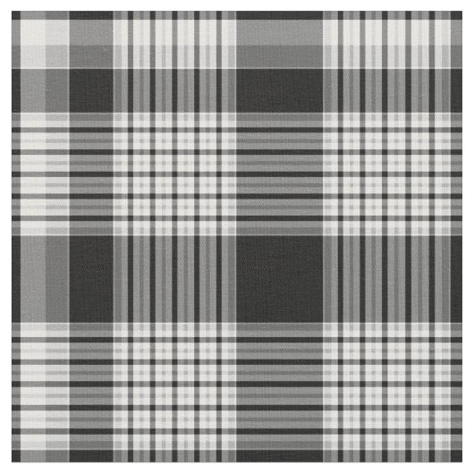 Tissu Plaid blanc et gris noir (Fermer)