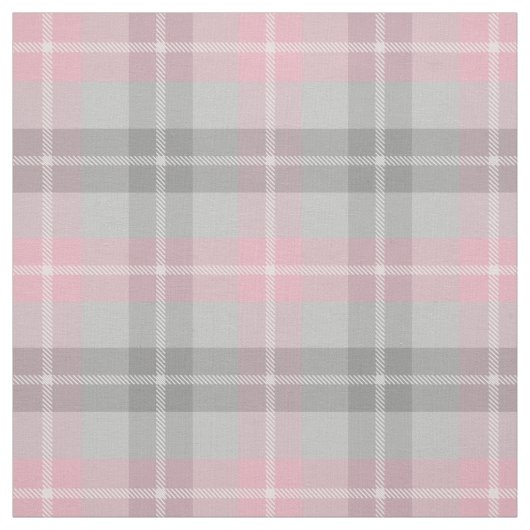 Tissu plaid blanc gris rose classique (Échantillon)