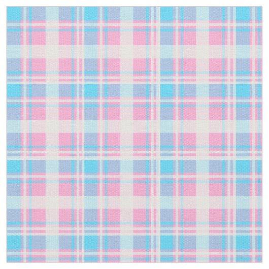 Tissu Plaid bleu-clair, rose et blanc (Fermer)
