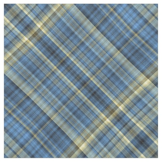Tissu Plaid bleu et jaune (Fermer)